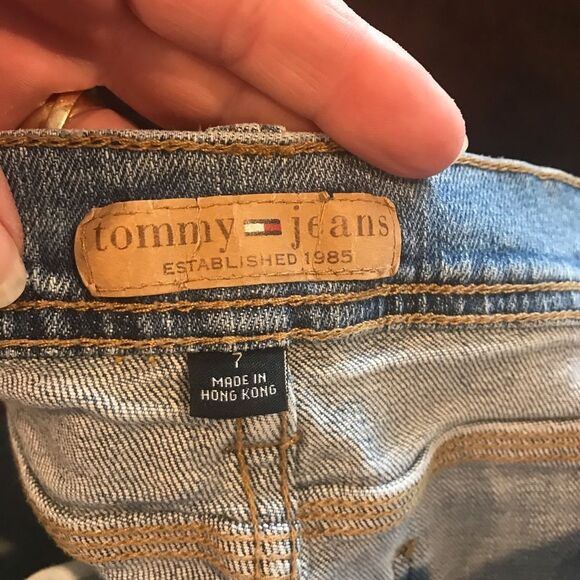 Y2K Tommy Hilfiger Jeans HTX-GKS Rainbow Pocket Jeans sz 7 - Picture 7 of 8
